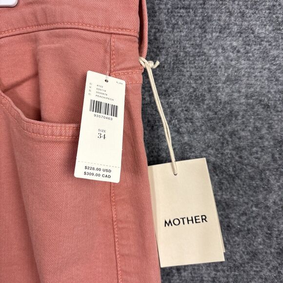 MOTHER THE DODGER SNEAK Jeans Womens Size 34 Coral Haze Cats and Dogs - Picture 5 of 13